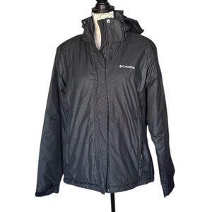 Columbia Black Hooded Winter Jacket with Detachable Hood